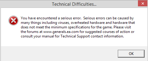 Command & Conquer Generals Zero Hour Crash Error Command & Conquer Generals Zero Hour Crash Error