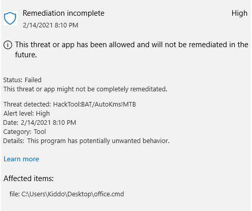 Office.cmd File Virus Alert Office.cmd File Virus Alert
