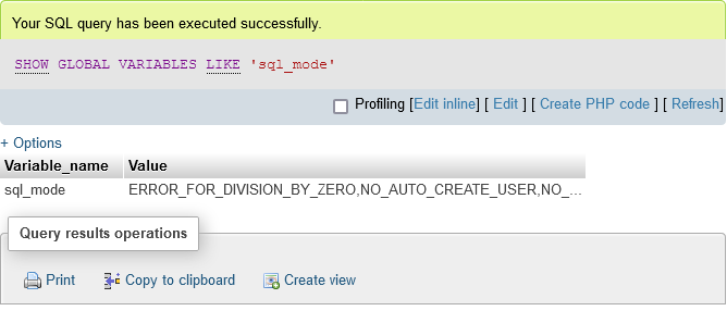 phpmyadmin sql_mode phpmyadmin sql_mode